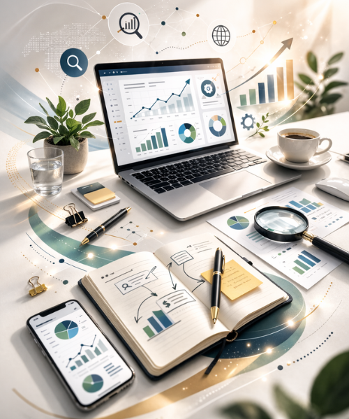 illustration marketing et données seo